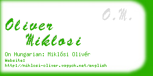 oliver miklosi business card