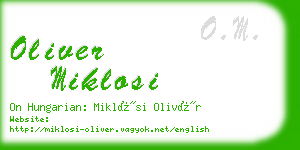 oliver miklosi business card